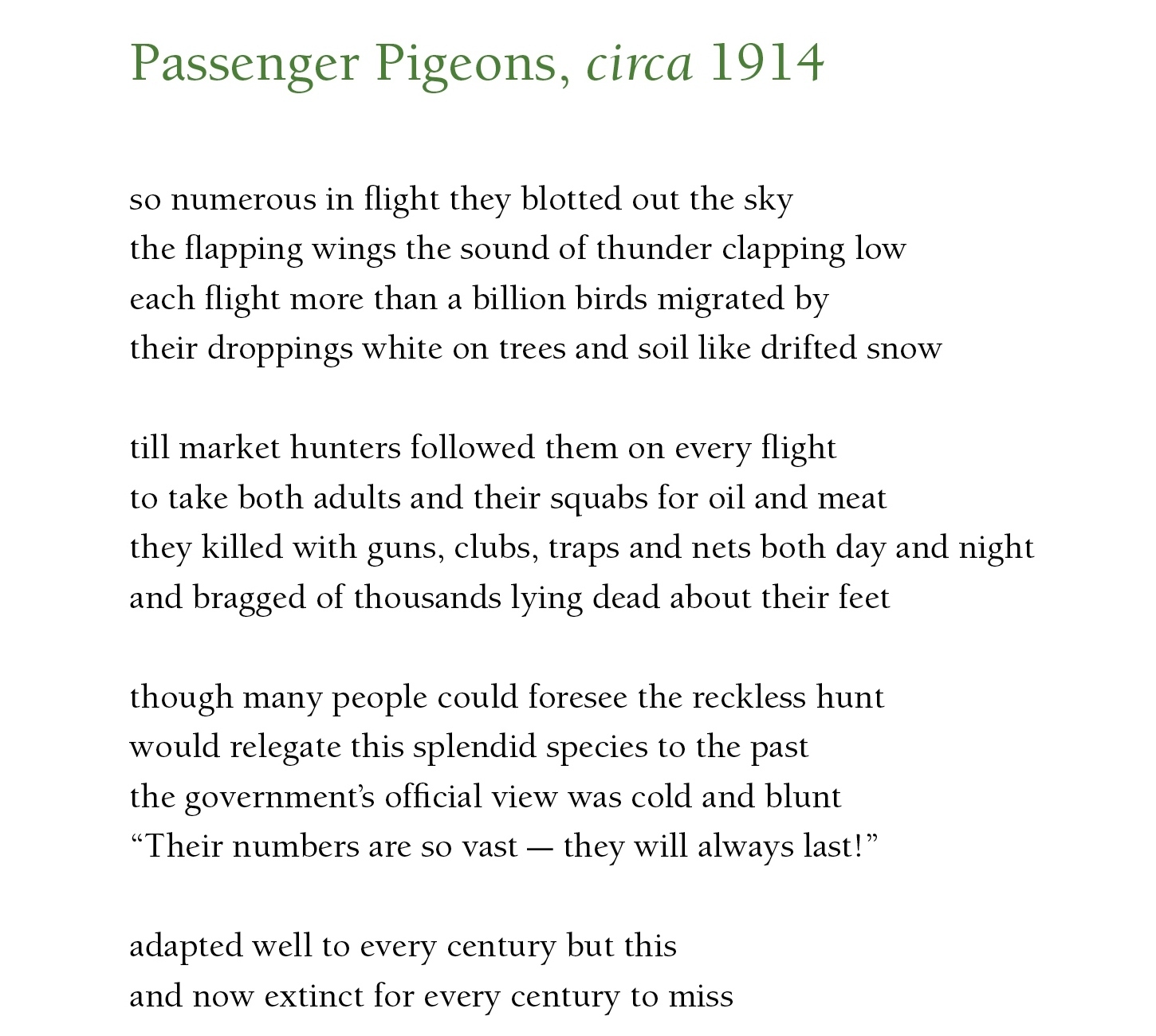 Passenger Pigeons