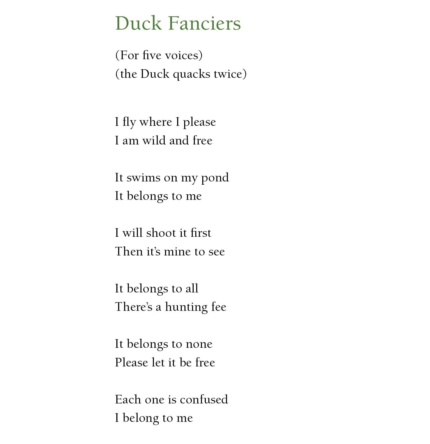 Duck Fanciers